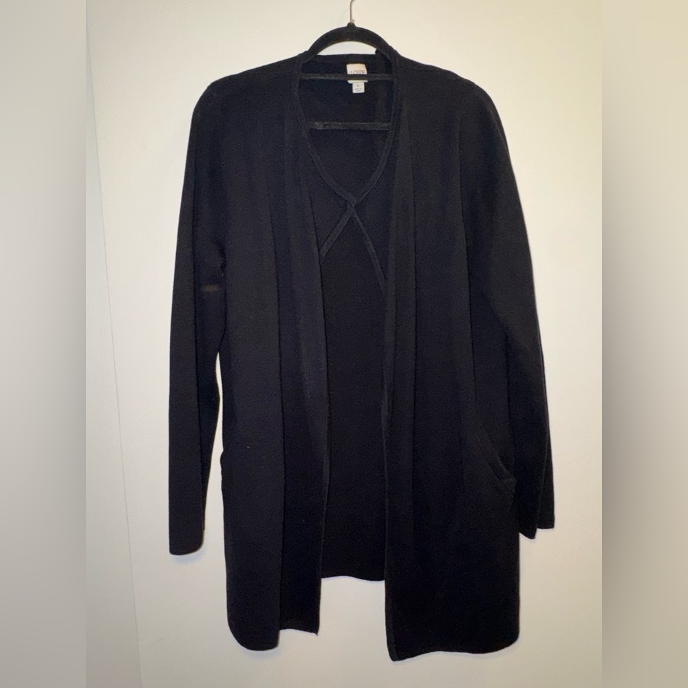 J. Crew Black Knit Cardigan Sweater